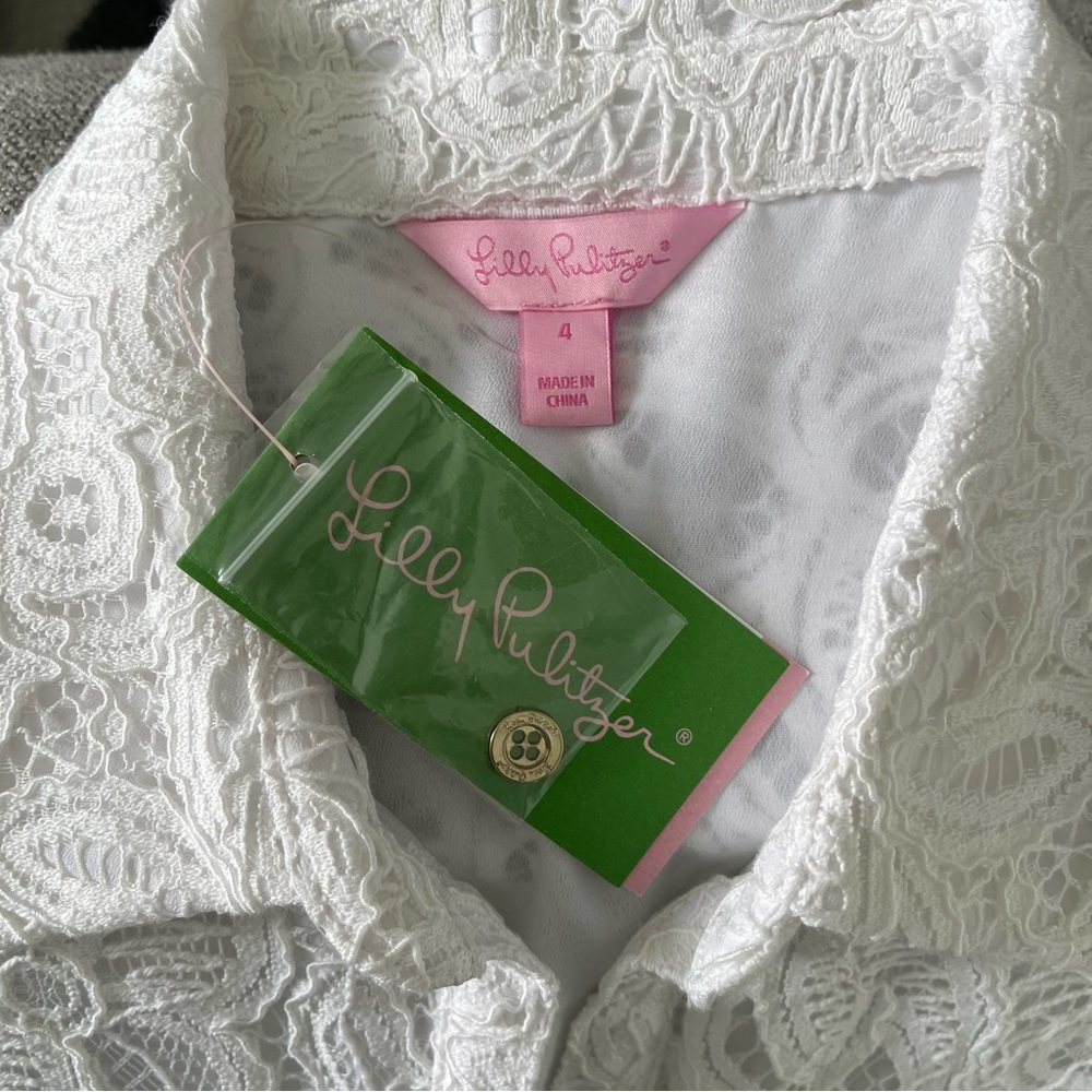 Lilly Pulitzer Nelle Lace Button-Down Dress size 4 NWT - Picture 7 of 11